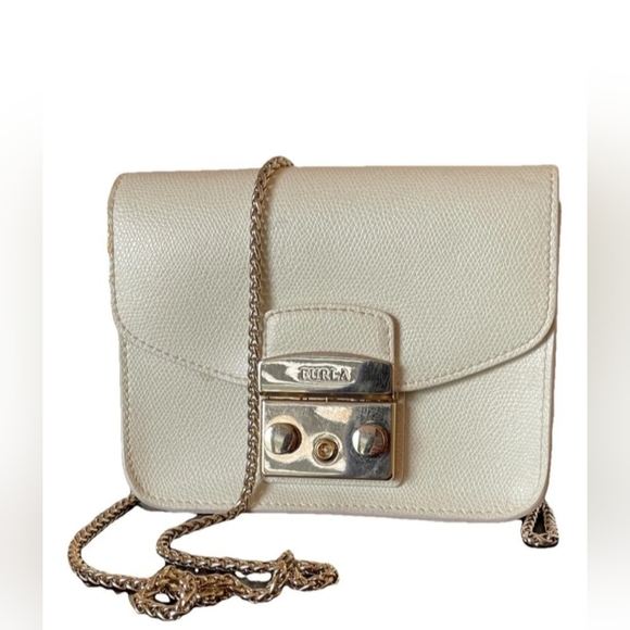 Furla Metropolis Beige Leather Crossbody Bag - Picture 15 of 16